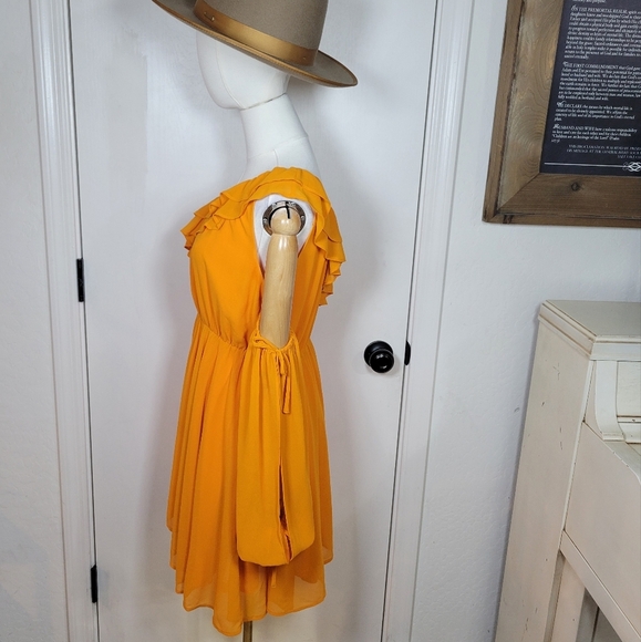 Revolve x Michael Costello Everett One Shoulder Orange Shift Dress Size Small - Picture 7 of 12